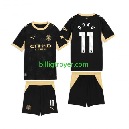 Billige Fotballdrakter Manchester City Jeremy Doku 11 Barn Bortedraktsett 2026/27 Kortermet